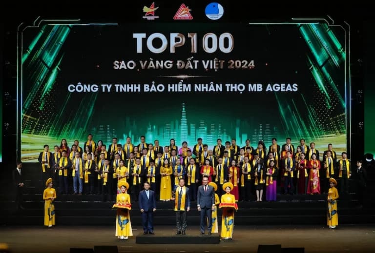 MB AGEAS LIFE LỌT TOP 100 GIẢI THƯỞNG SAO VÀNG ĐẤT VIỆT 2024